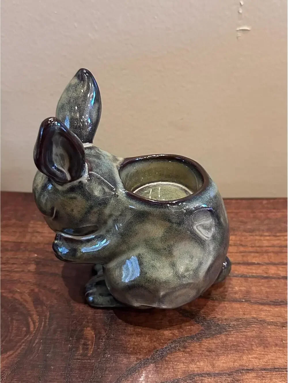 Partylite Easter Bunny Rabbit Glazed Terra Cotta Tabletop Votive Candle Holders - Picture 10 of 15